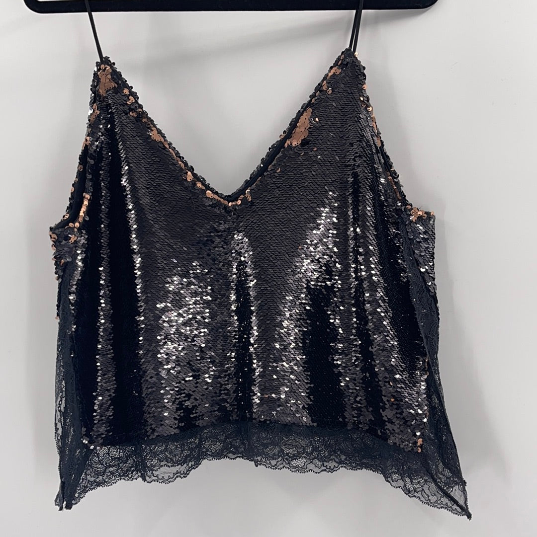 Intimately Free People Black Sequin Tank (S)