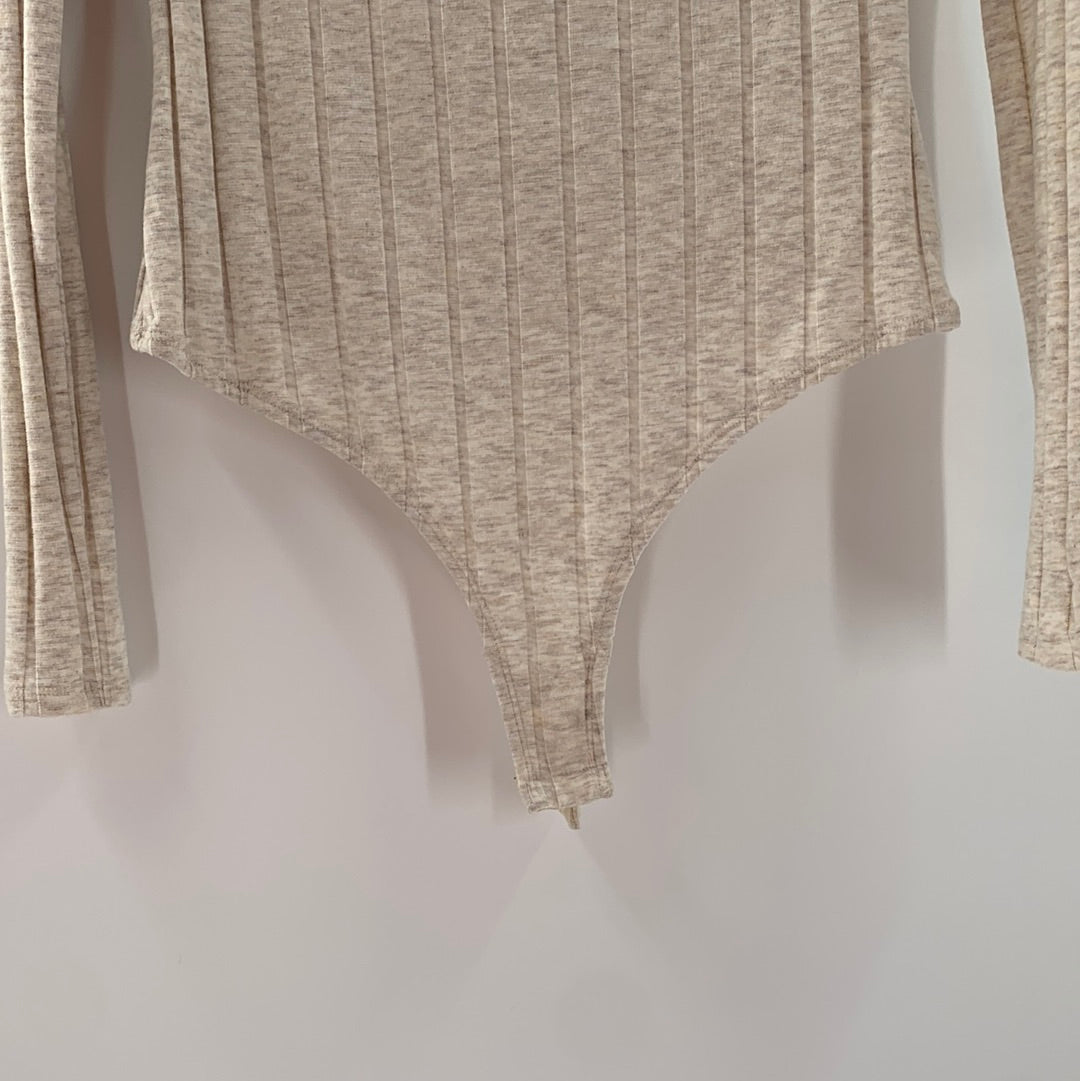Intimately free People Oatmeal Knit Bodysuit (L)