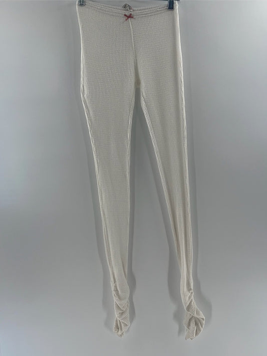 Intimately Free People White Waffle Knit Ruched Leggings (Size XS)