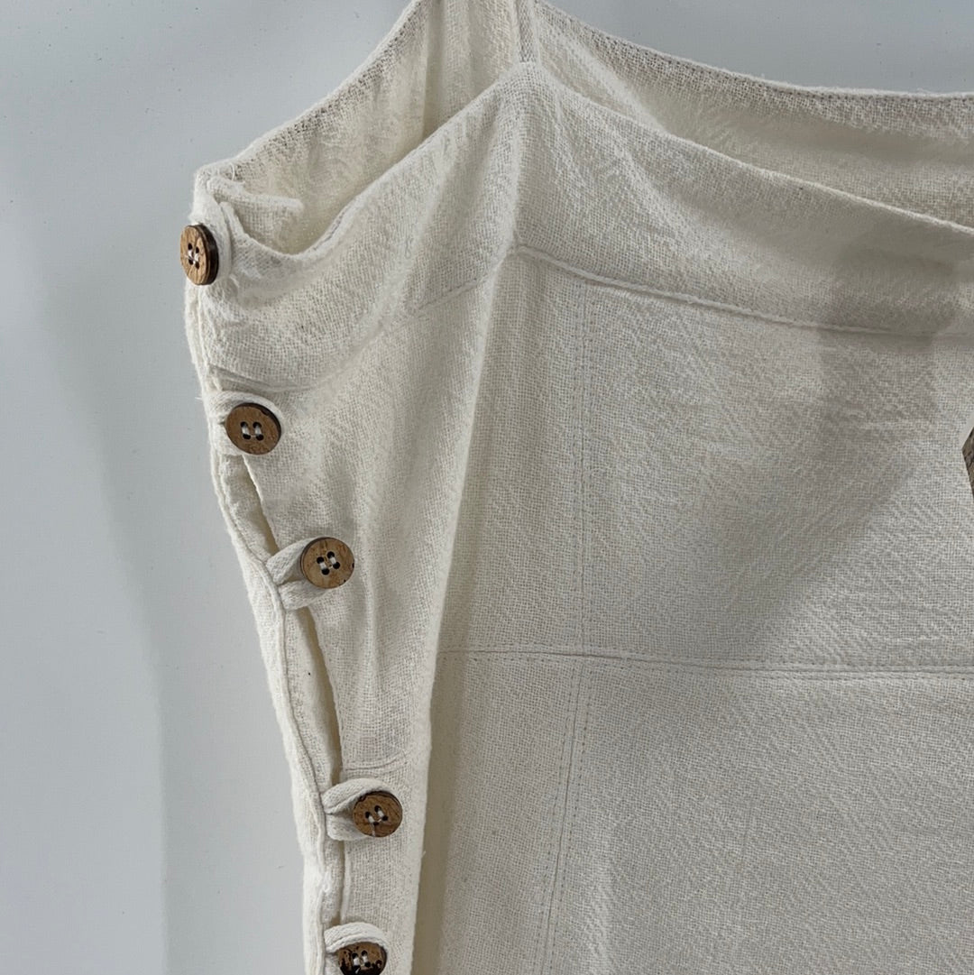 Free People - White Button Side Mini Dress (Large)