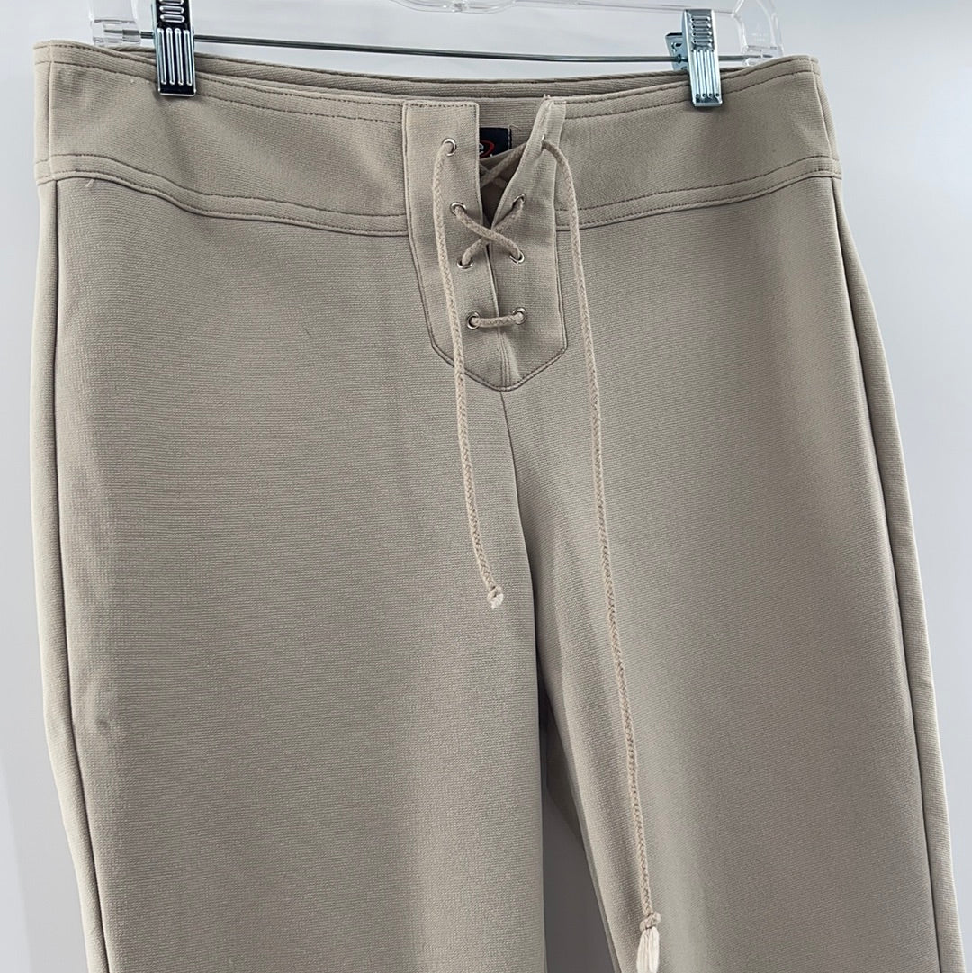 SPACE GIRL-Z Tan kickflares w Tie Up waist