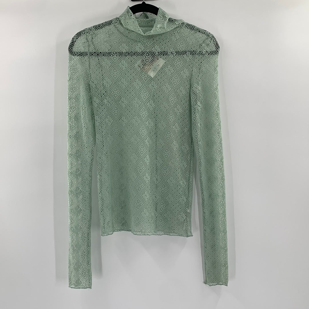 Intimately Free People pastel teal Lace Turtle Neck (S)