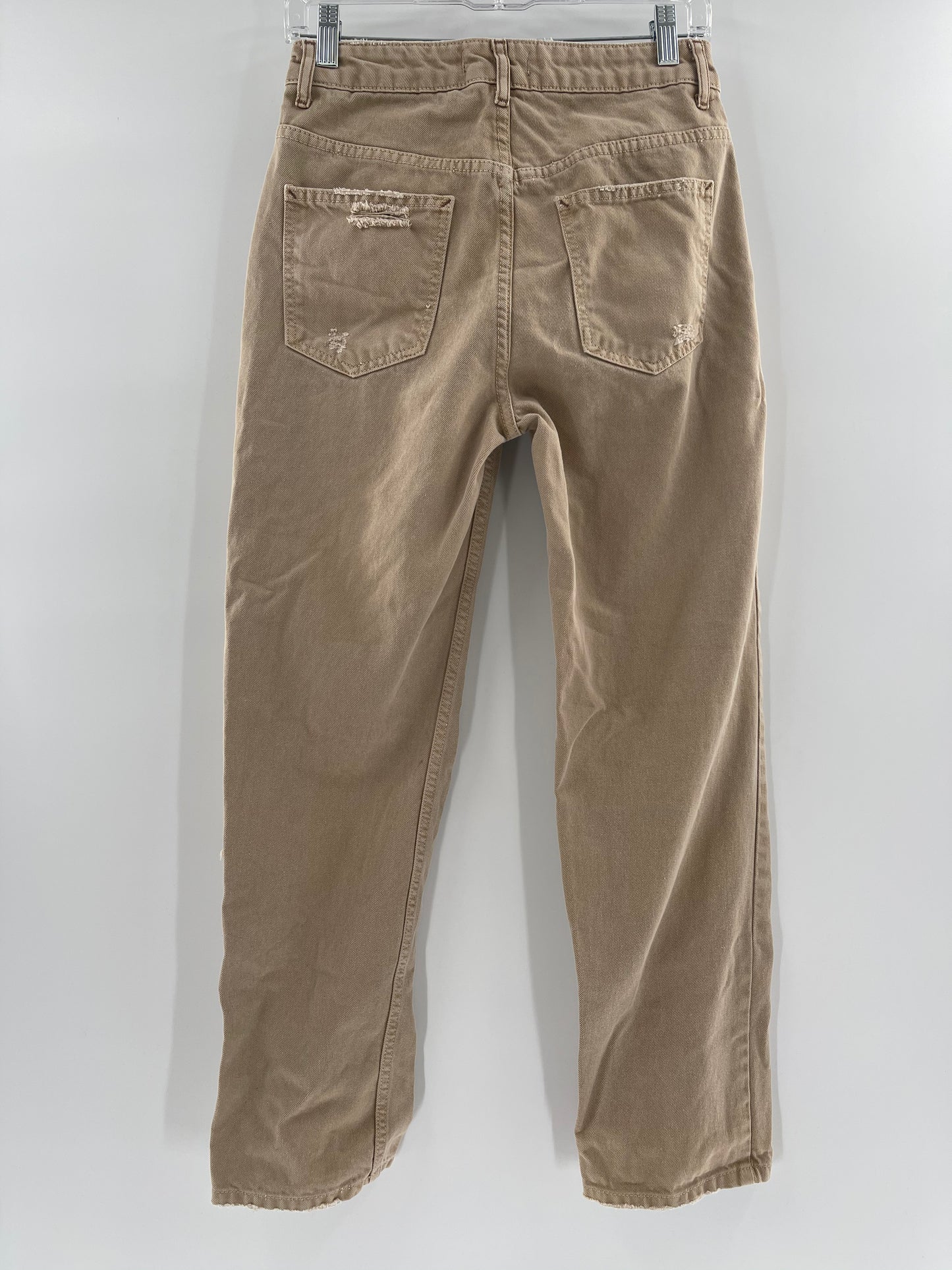 Free People Beige Ripped Jeans (size 26)