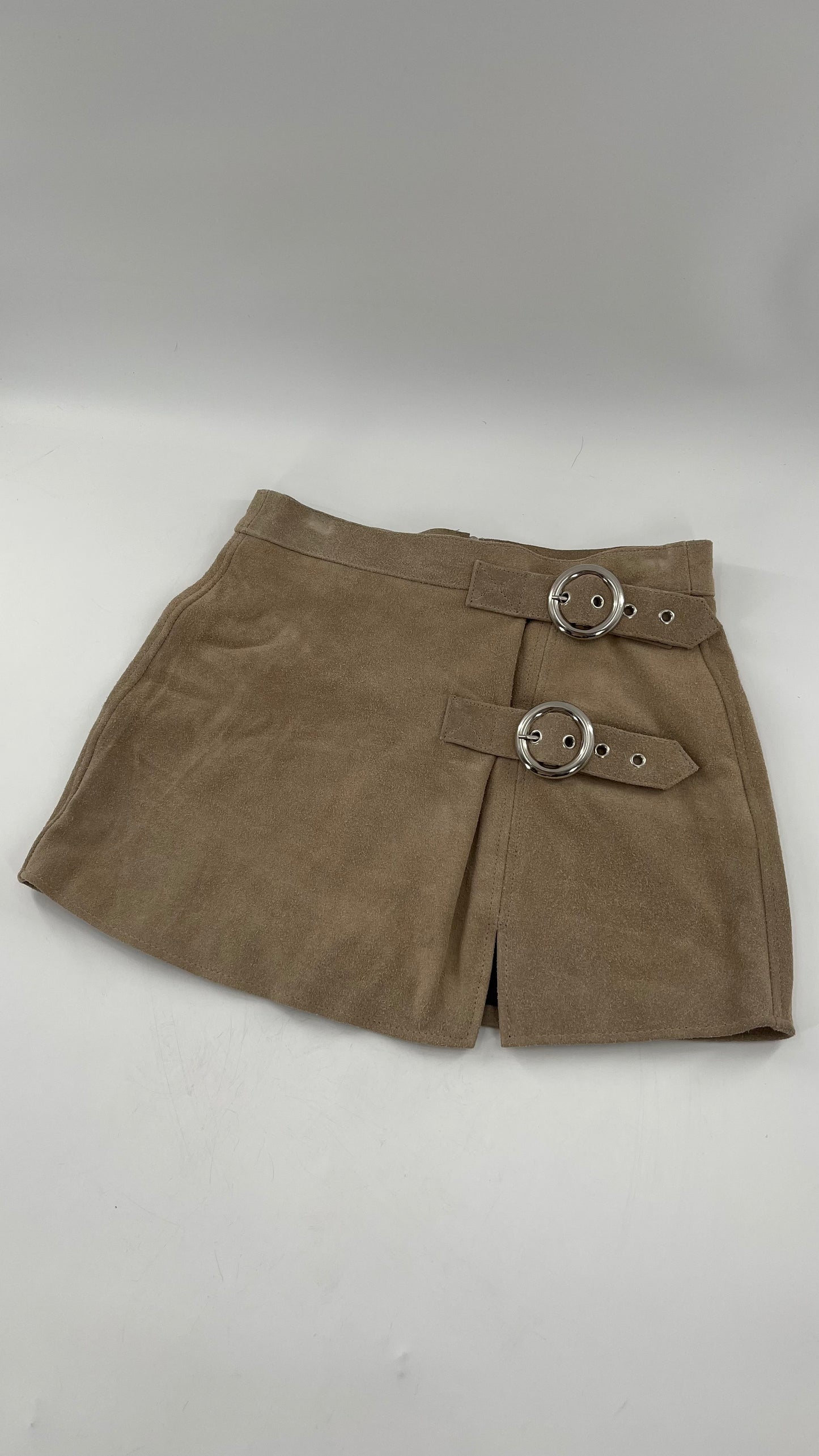 Free People Understated Genuine Suede Light Tan