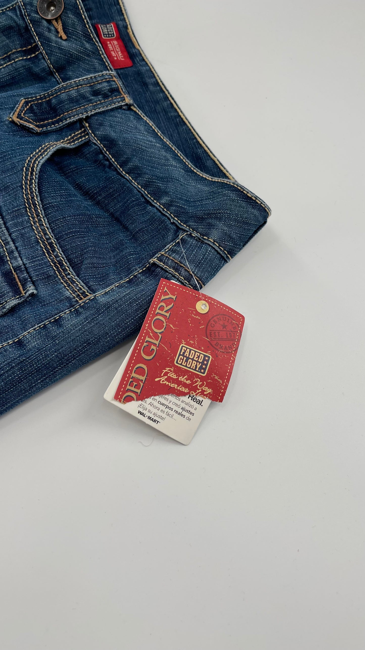 Deadstock Vintage Faded Glory Denim Mini Skirt (14)