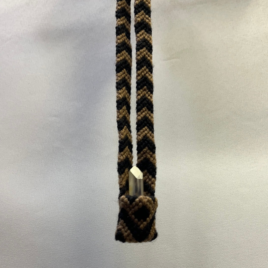 Handmade woven necklace with crystal pouch