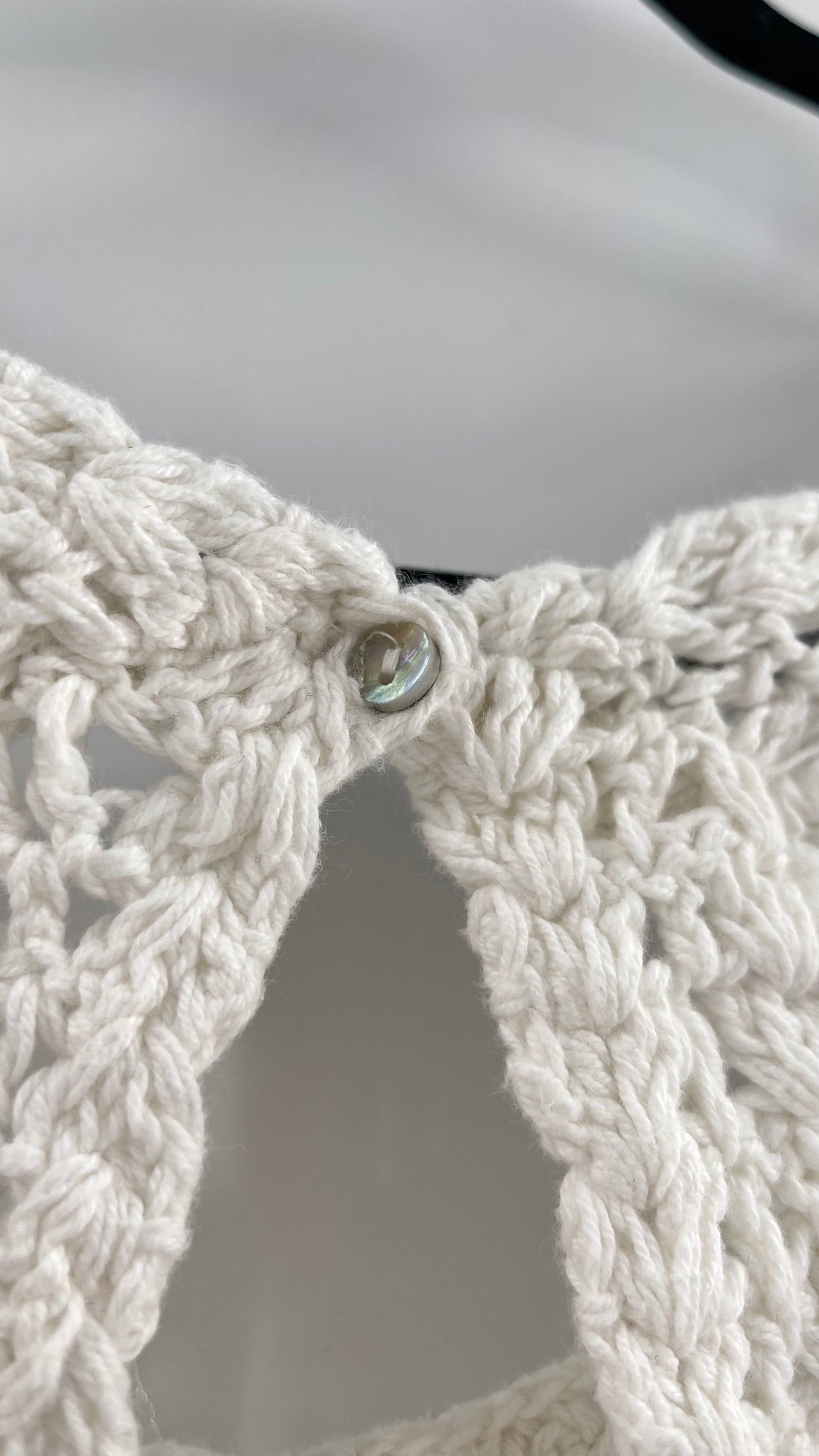 Free People White Crochet “Megan” Top (Large)