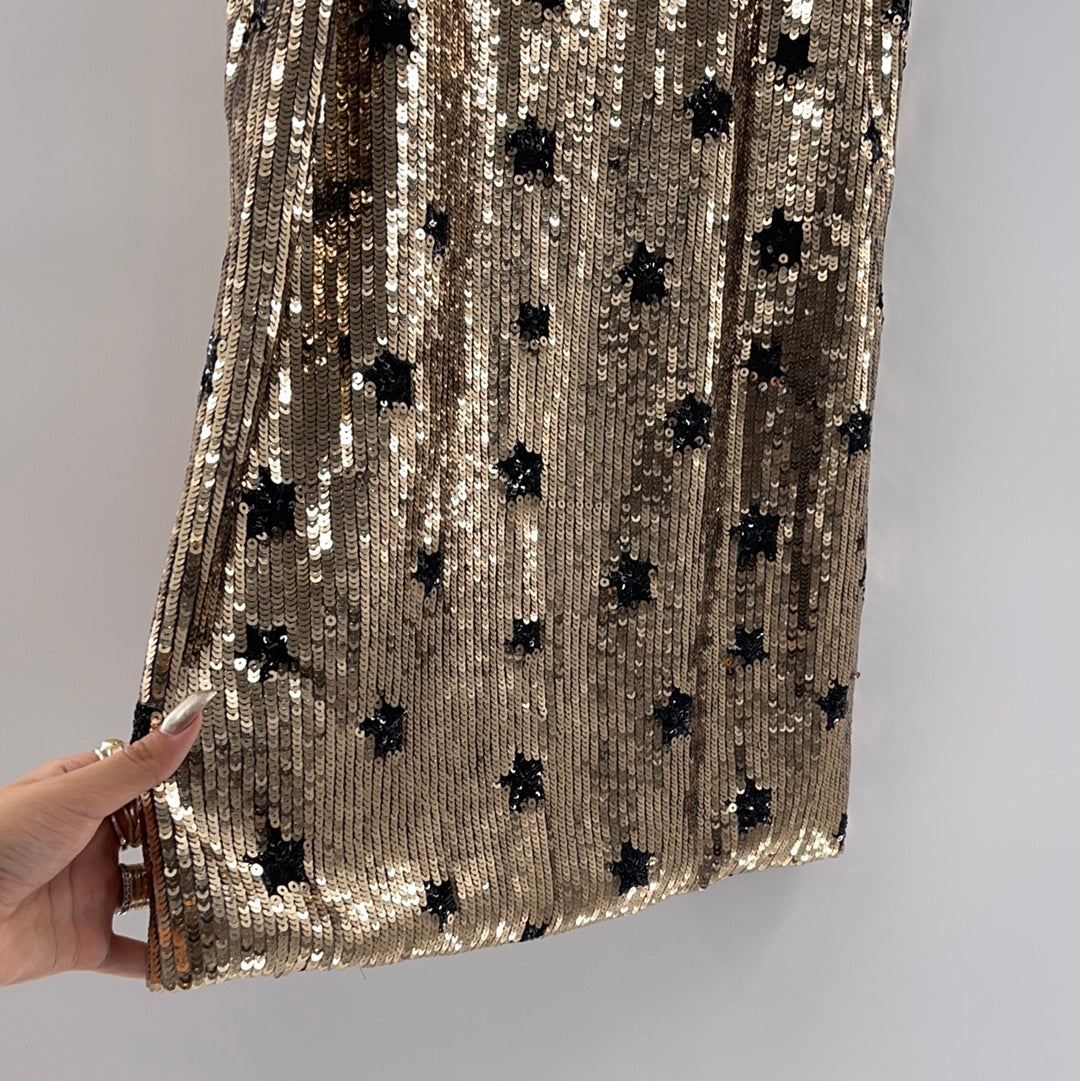 Dance and Marvel - Black Sequin Star Mini Dress (Small)