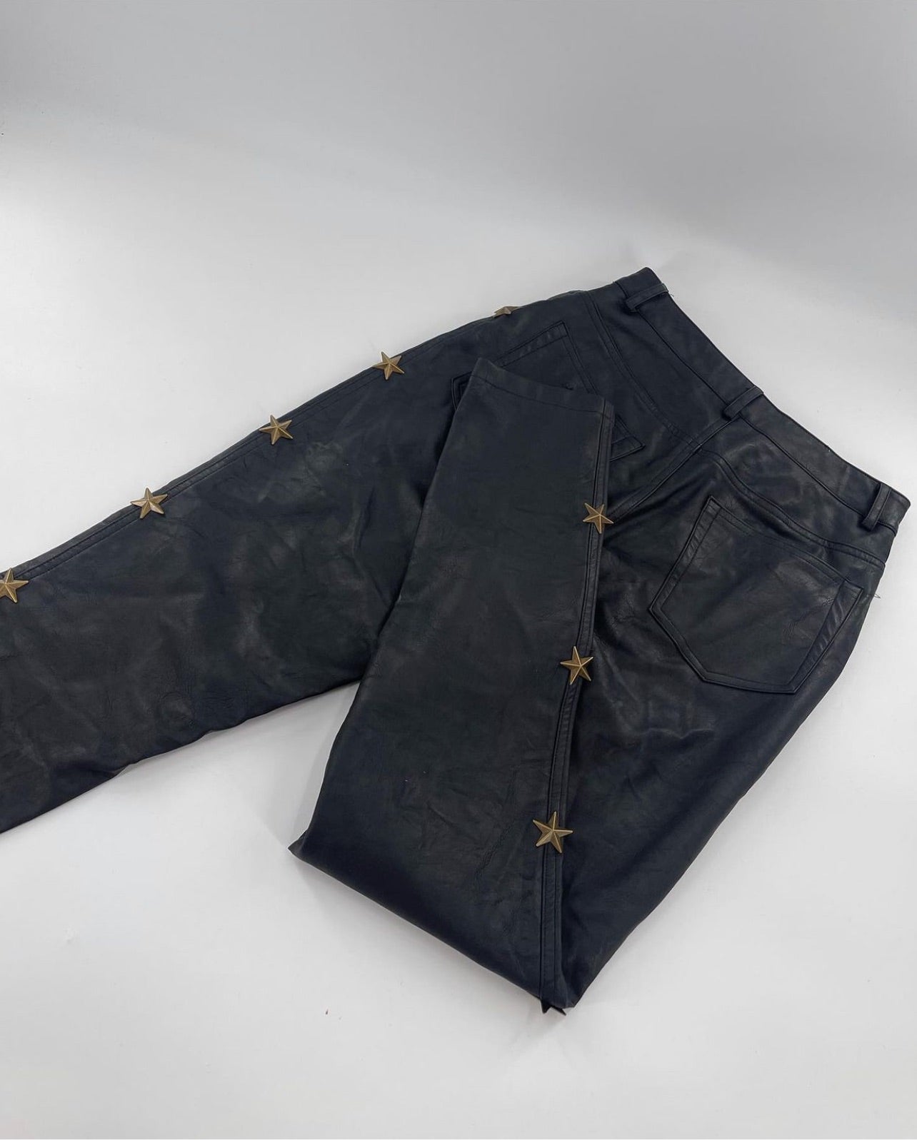 Jagger & Stone Faux Leather Pants with Metal Stars (Sz 6)
