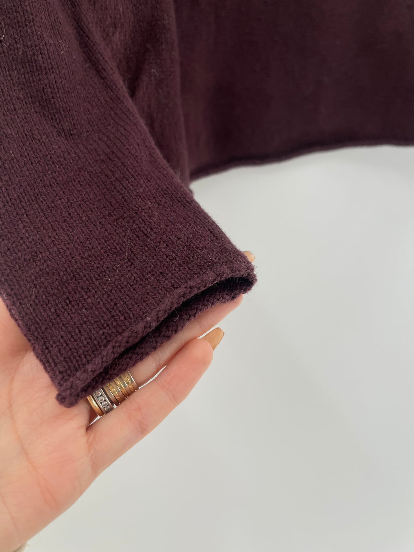 Urban Outfitters Distressed Burgundy Sweater (Small)