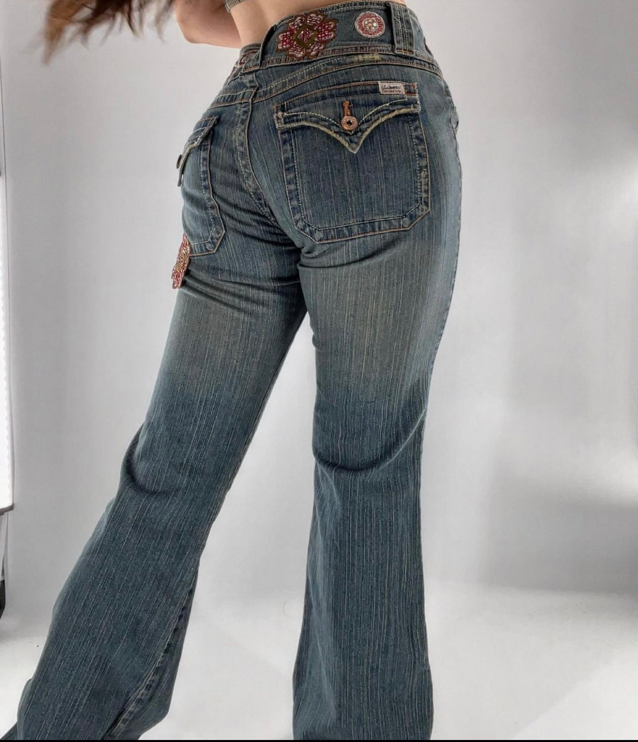 Vintage Z. Cavaricci Embellished Flares (Sz 11)