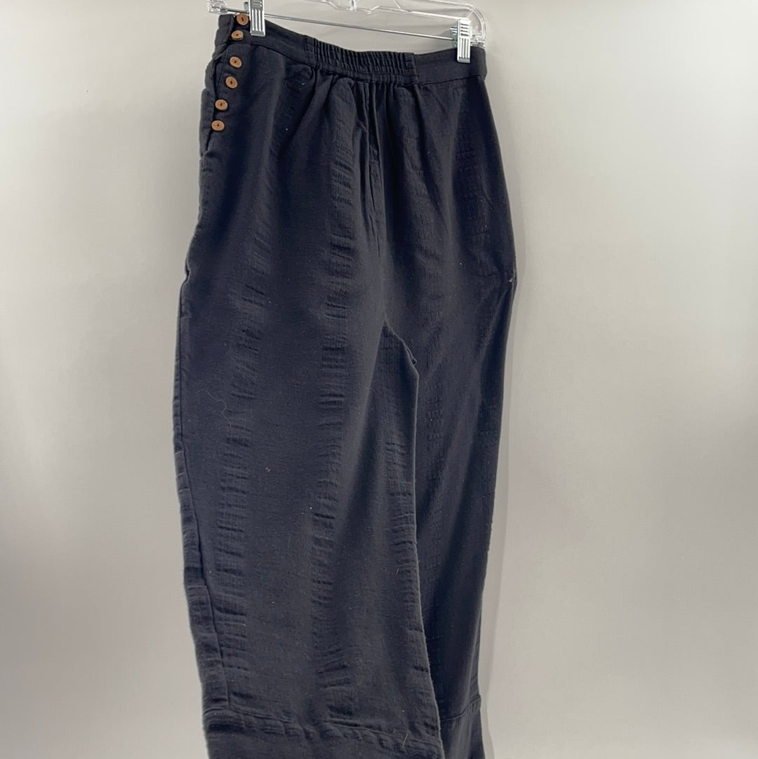 Free People Black Cotton/Linen Pants