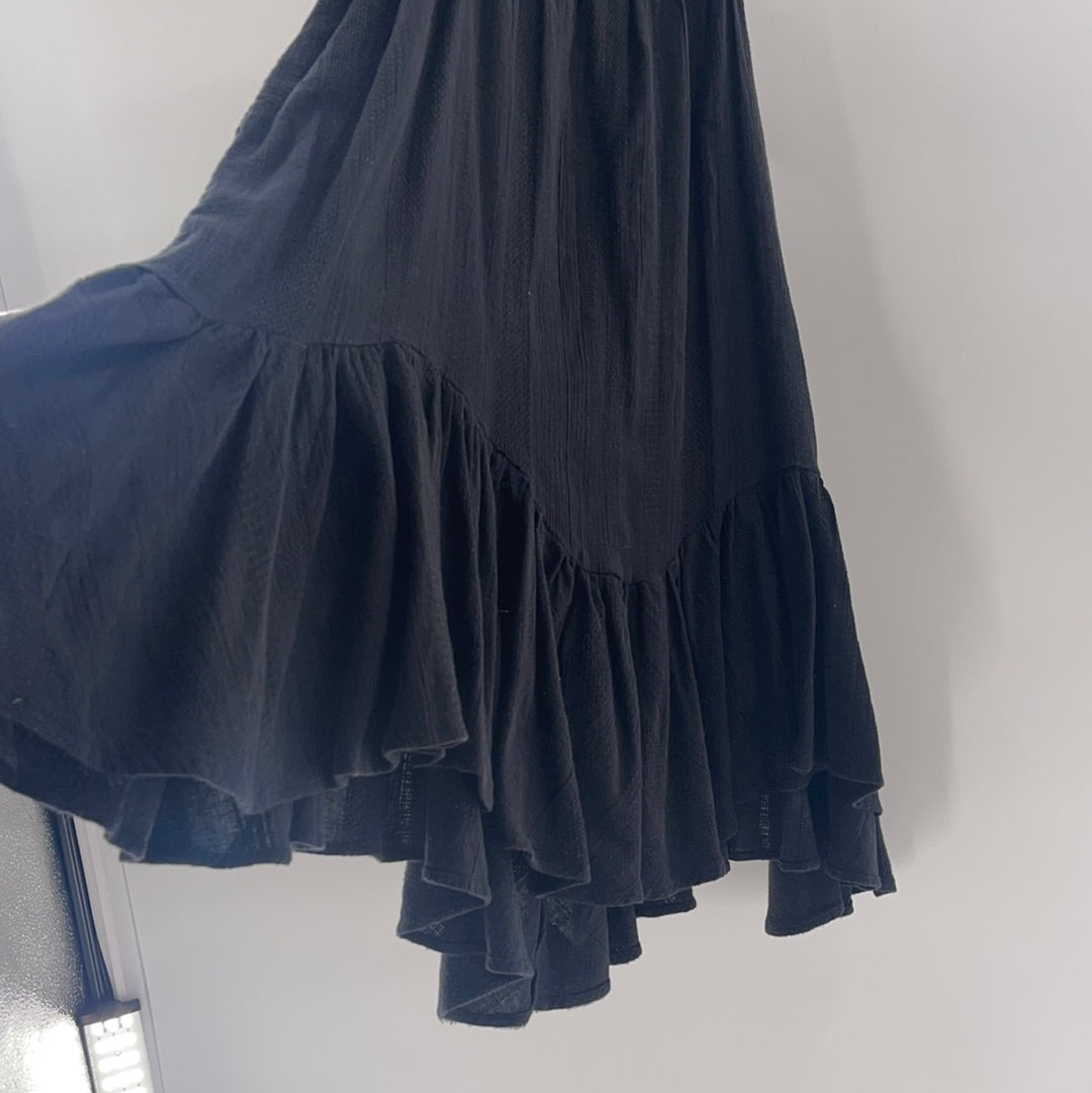 Free People - Black Pleated Mini Dress (XL)