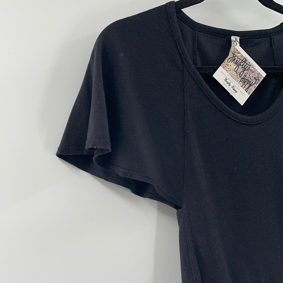 Intimately Free People Black Batwing Sleeve Bodysuit (S)