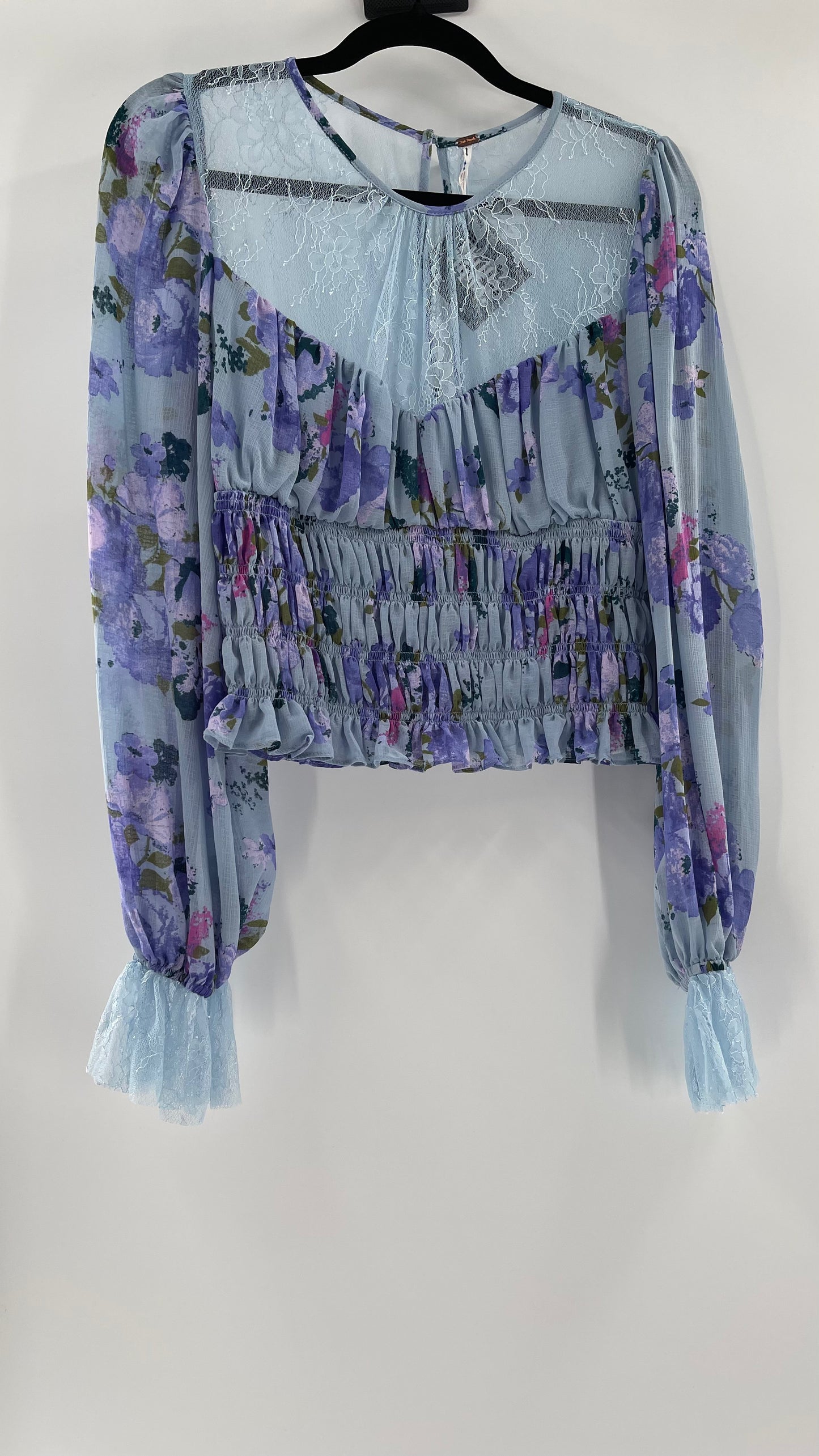 Free People Daphne Blouse Powder Blue (Large)