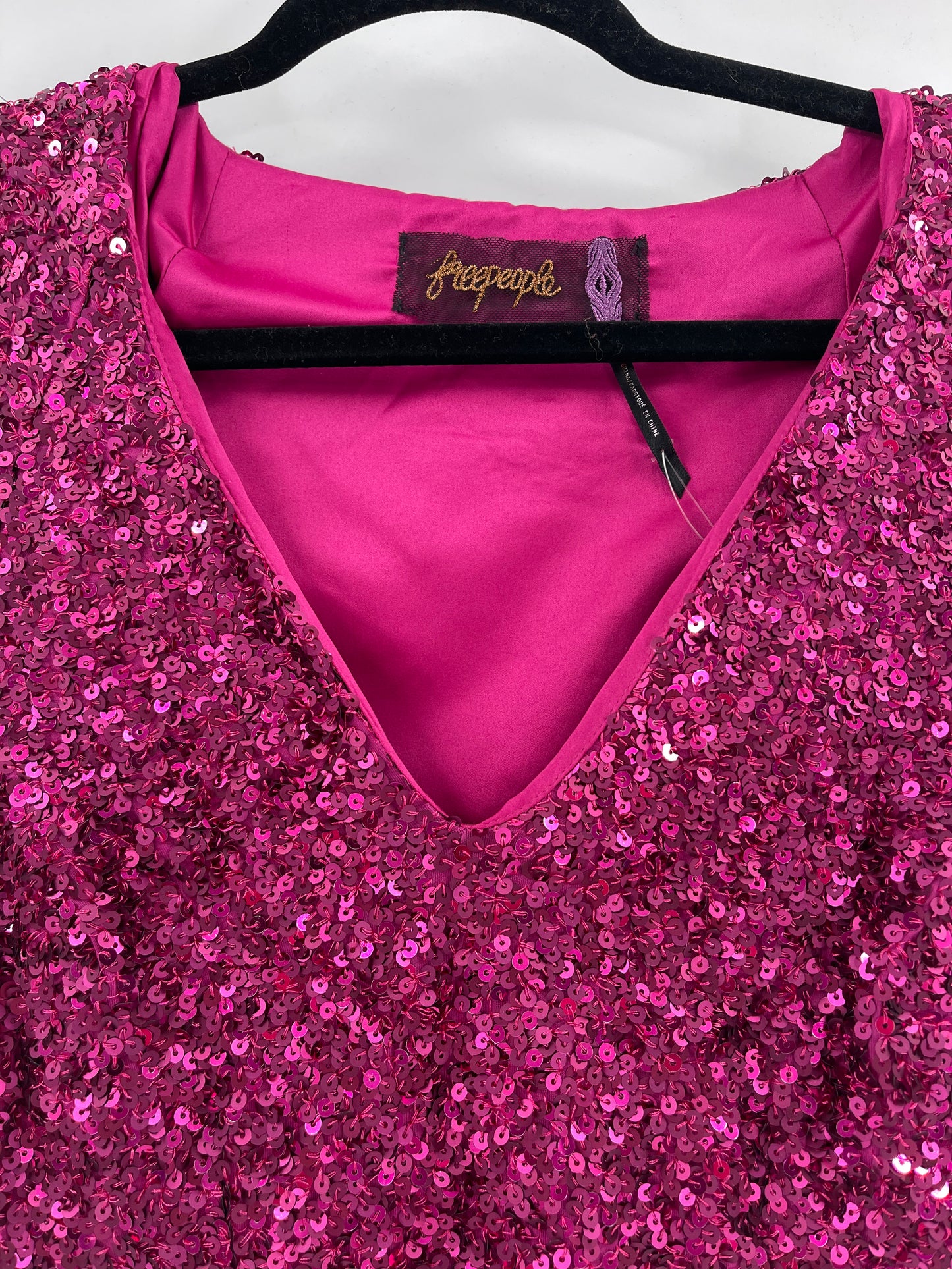 Free People Fuschia Sequin Dress (0)