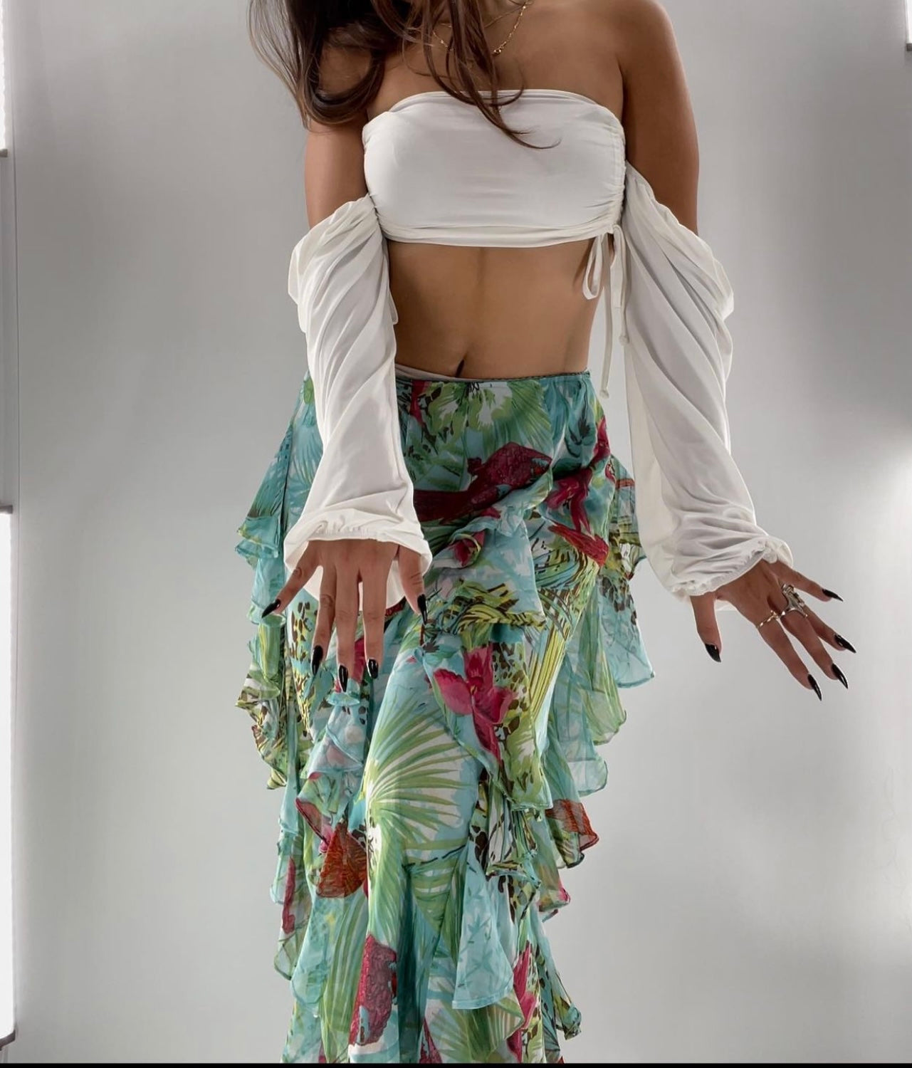 Nasty Gal White Ruche Front Top (6)