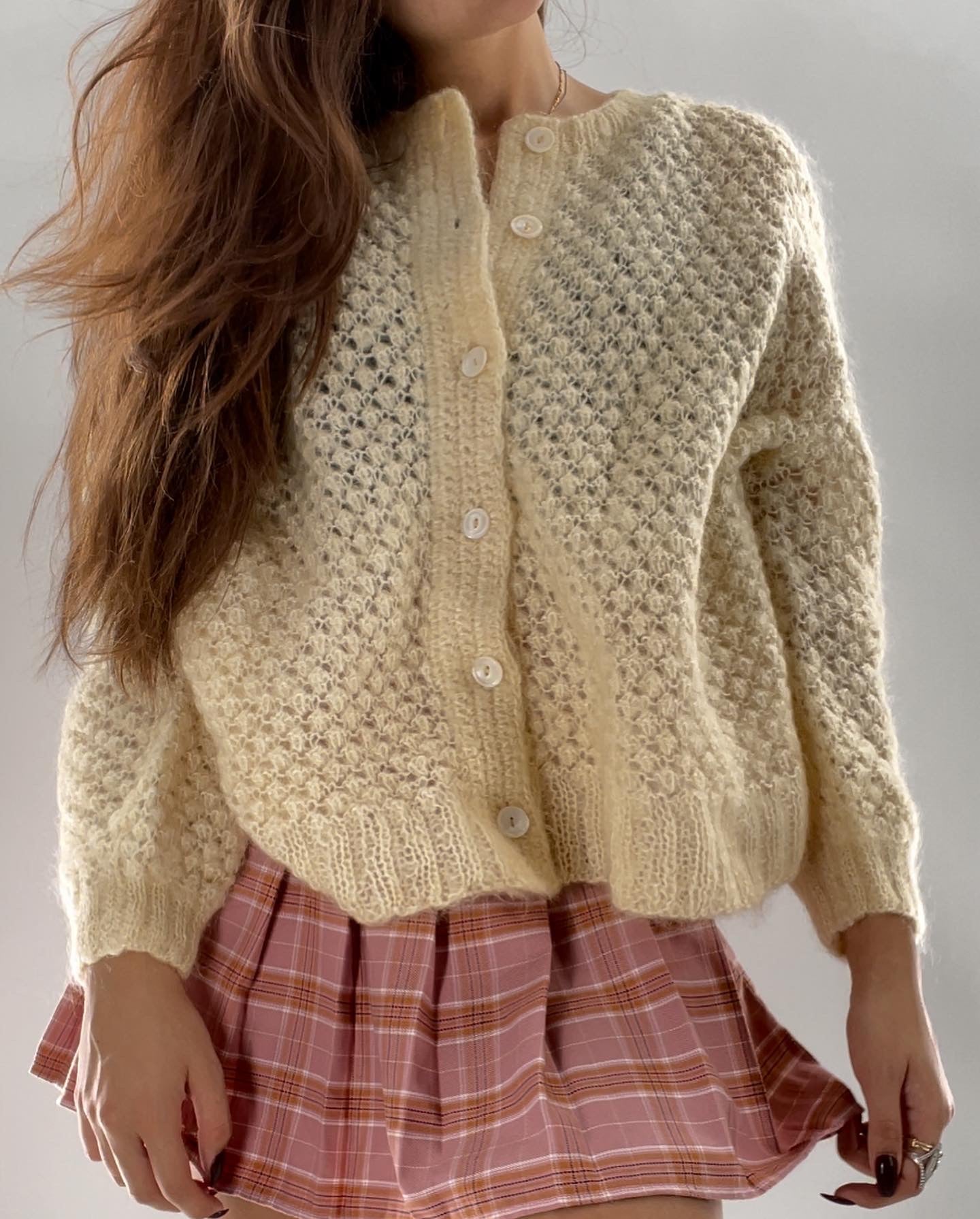 Lil Handmade Cream Granny Sweater (Medium/Large)