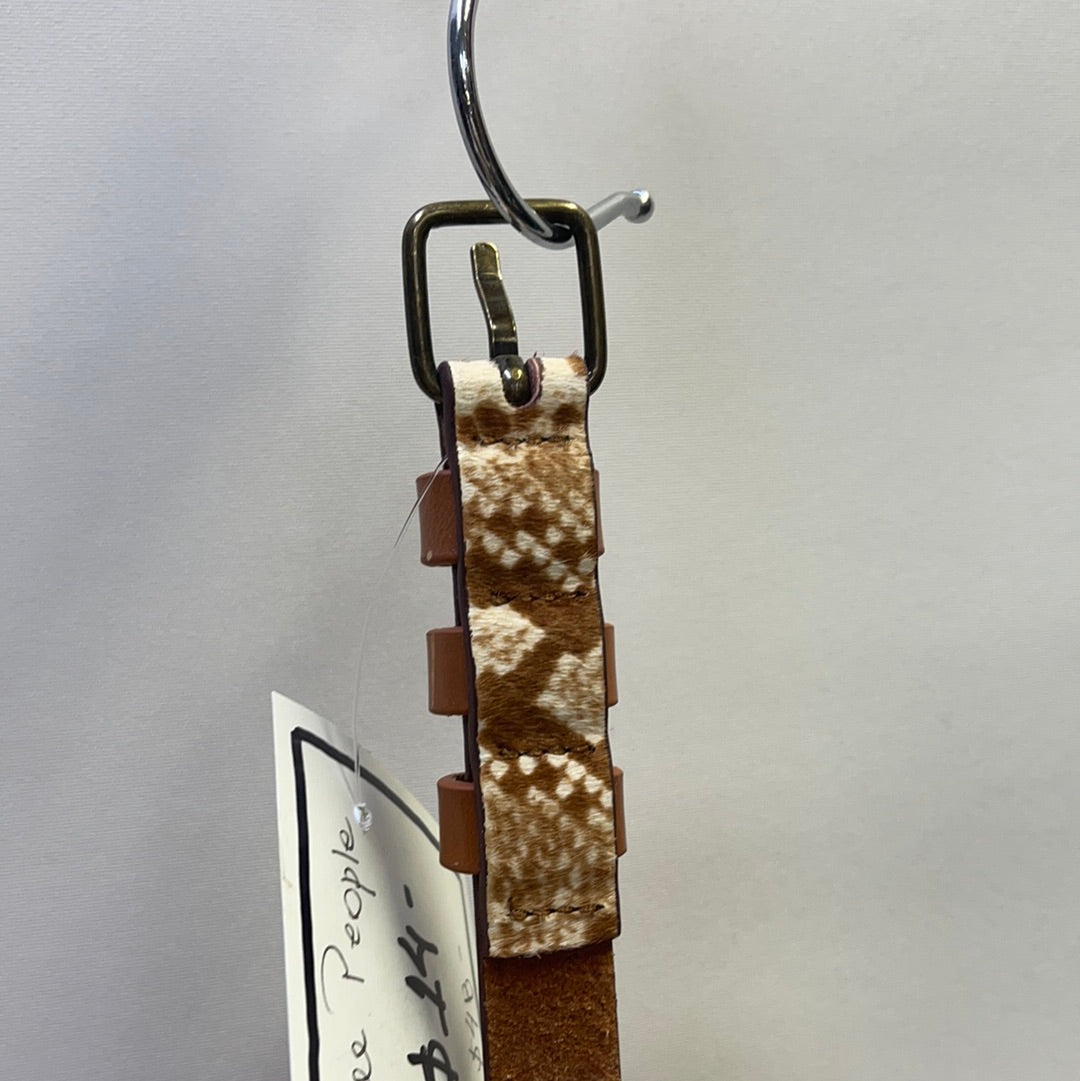 Free People Checkered Leopard Print Belt