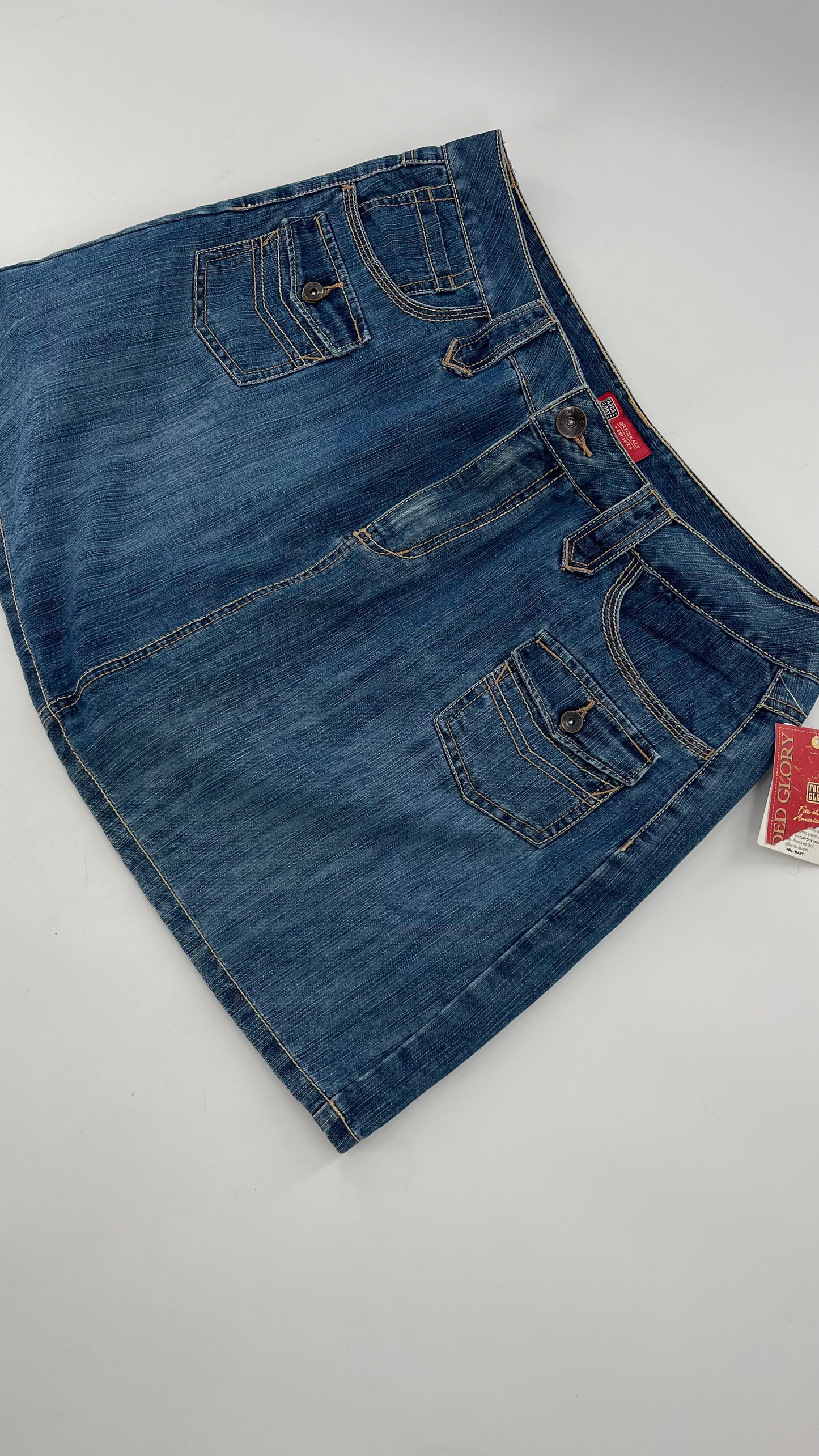 Deadstock Vintage Faded Glory Denim Mini Skirt (14)