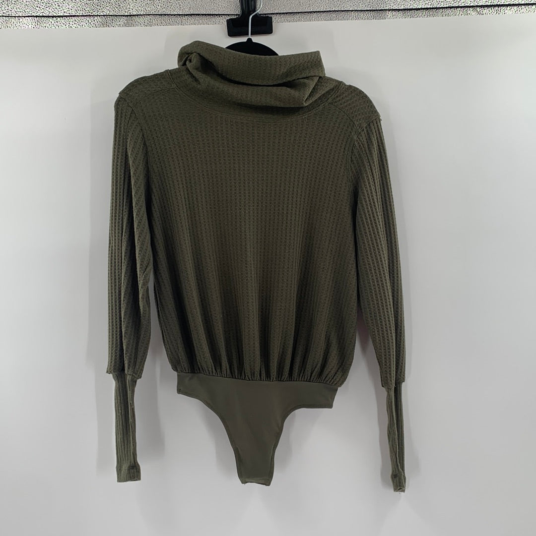 Free People Olive Knit Body Suit (XS)