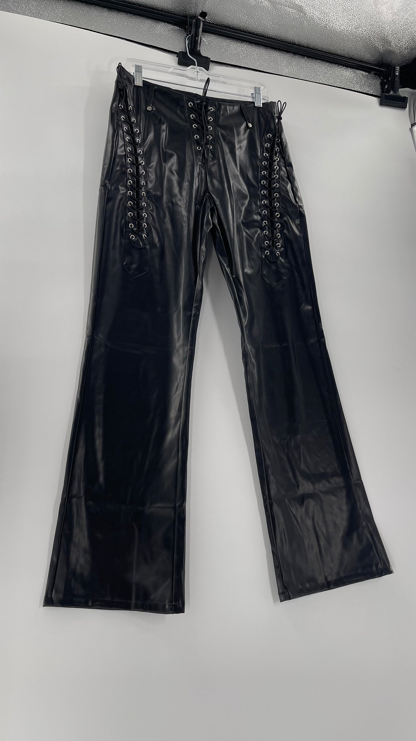 XXXiticat Faux Leather Straight Legs with Lace Up Details (XL)