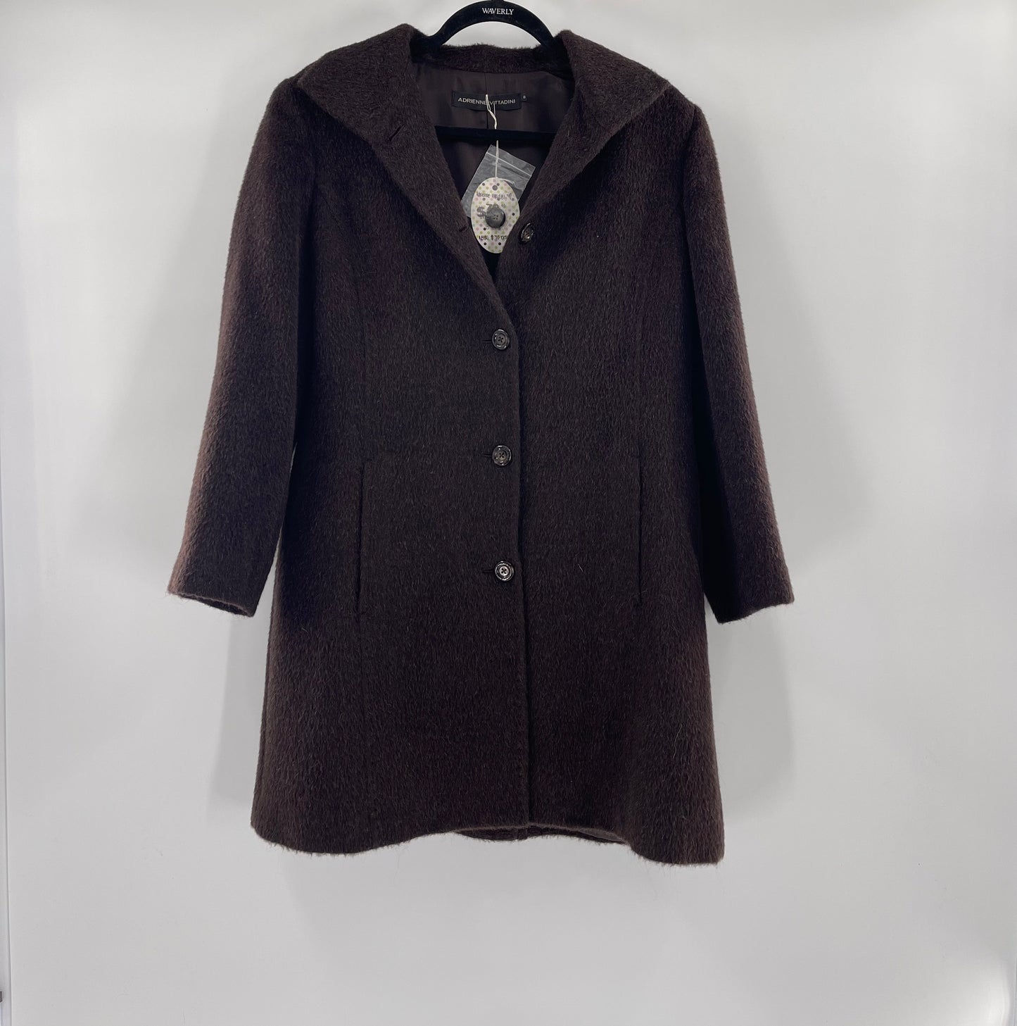 Adrienne Vittadini Brown Wool Coat (Size 8)