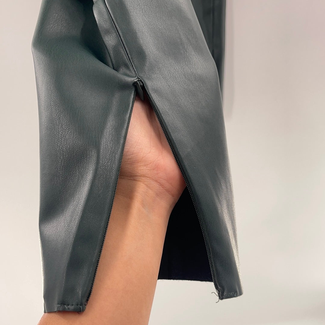 Zara Emerald Green Faux Leather Trouser