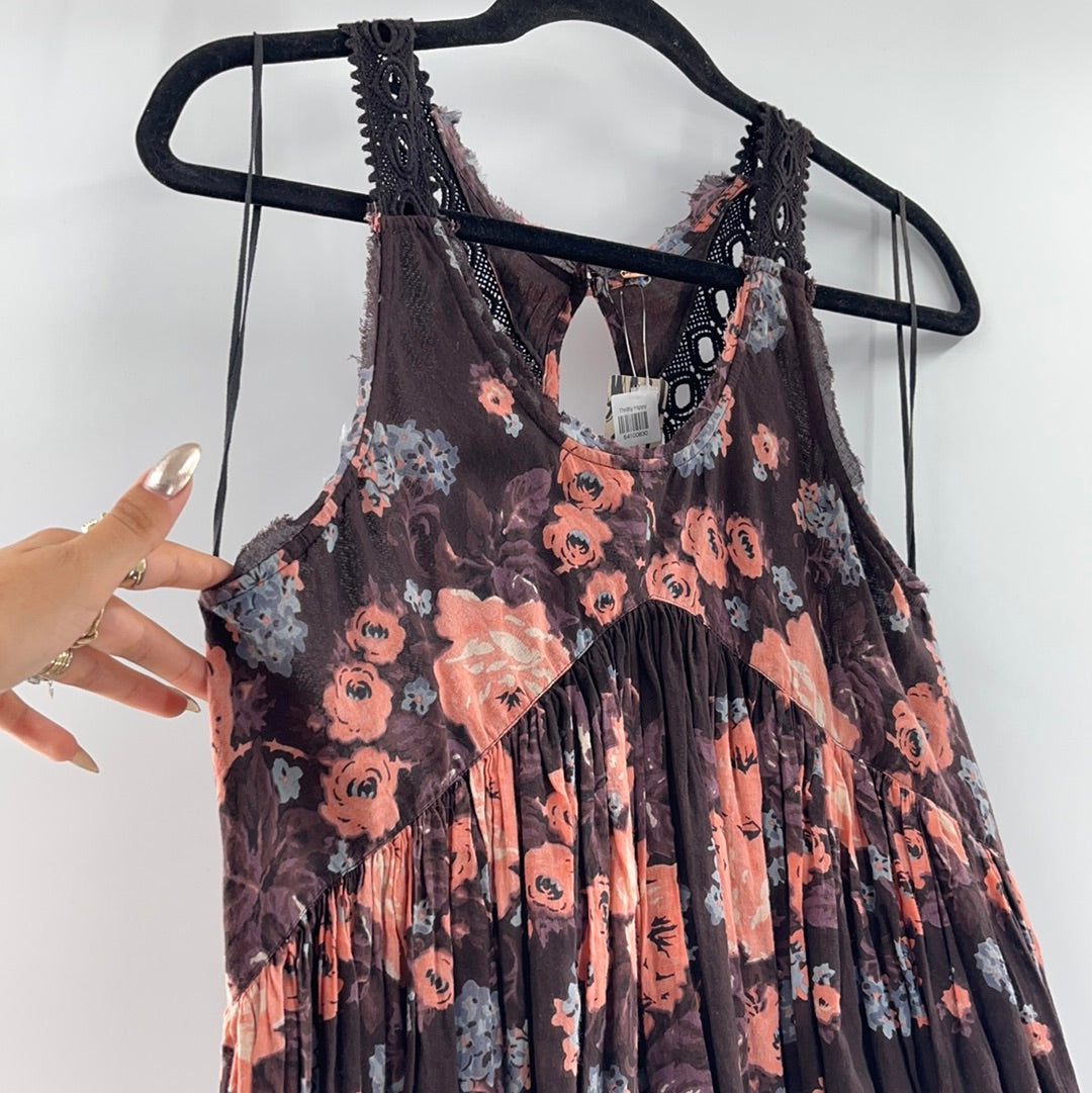 Free People Plum Floral Mini Dress (SzS)