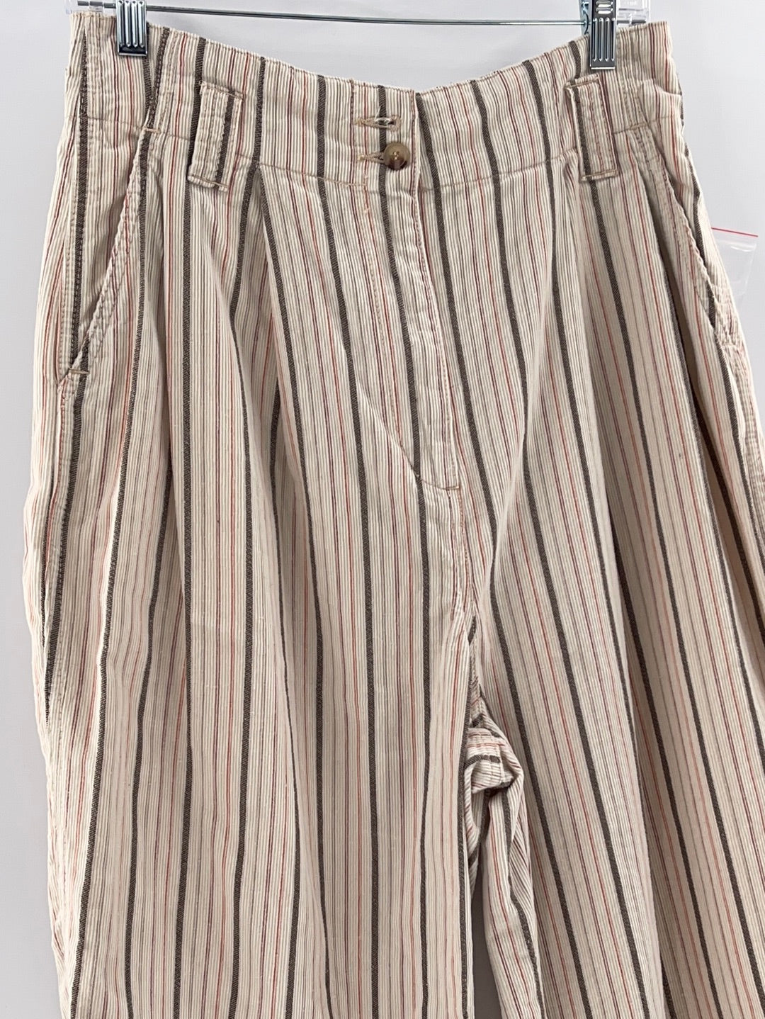Urban Outfitters Corduroy Neutral Pink + Brown Striped Pants (Size 12 /UK 16)