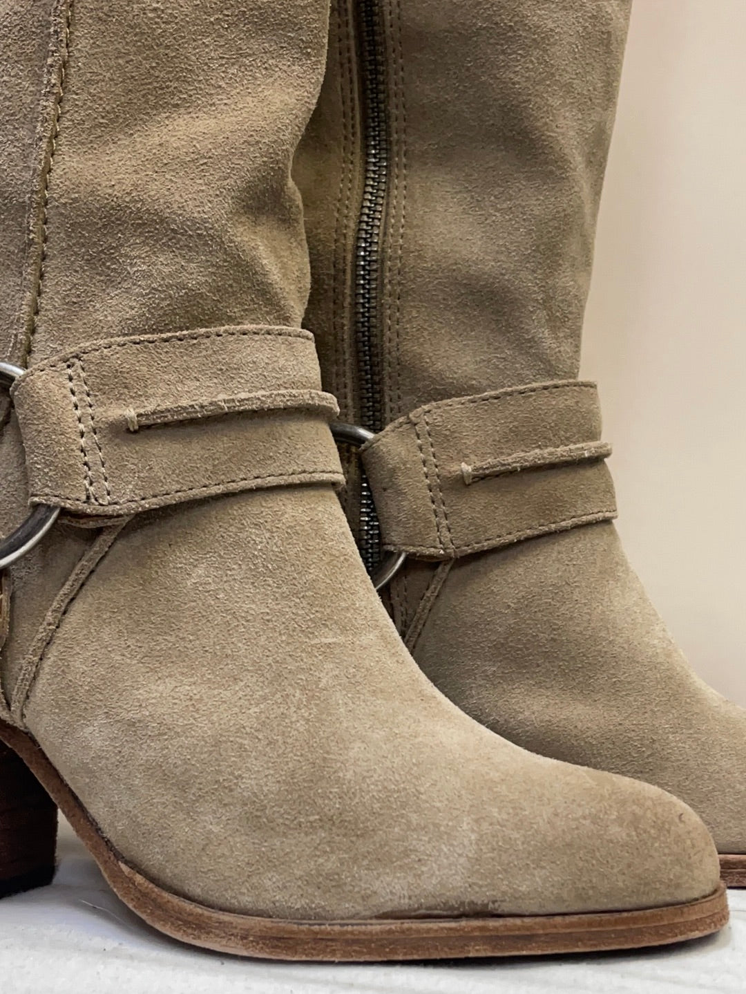 FRYE Suede Cream Boots