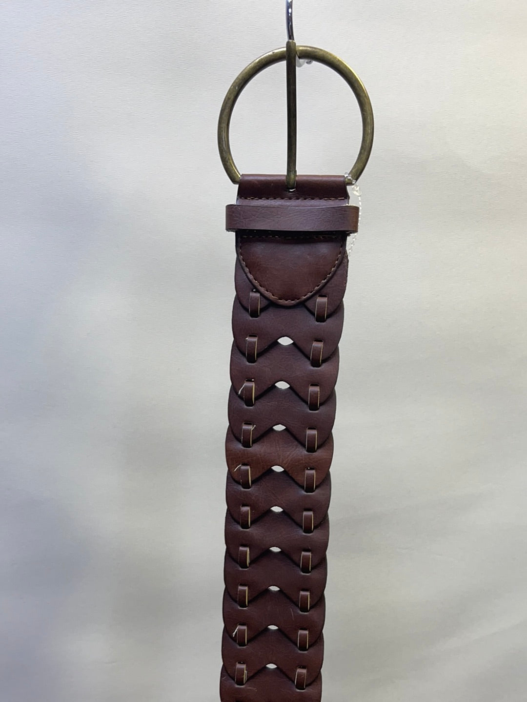 Brown Overlapping Gold Hoop Belt