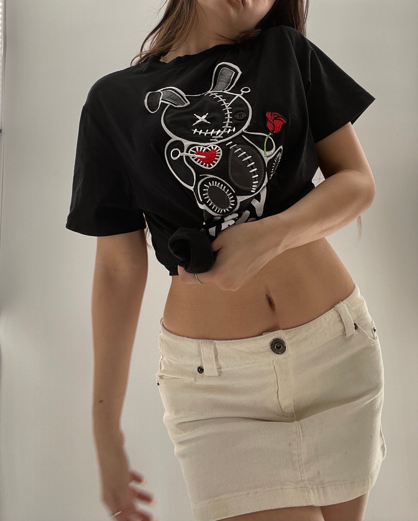 BKYS Black Lucky Charm Stitched Rabbit T (Small)