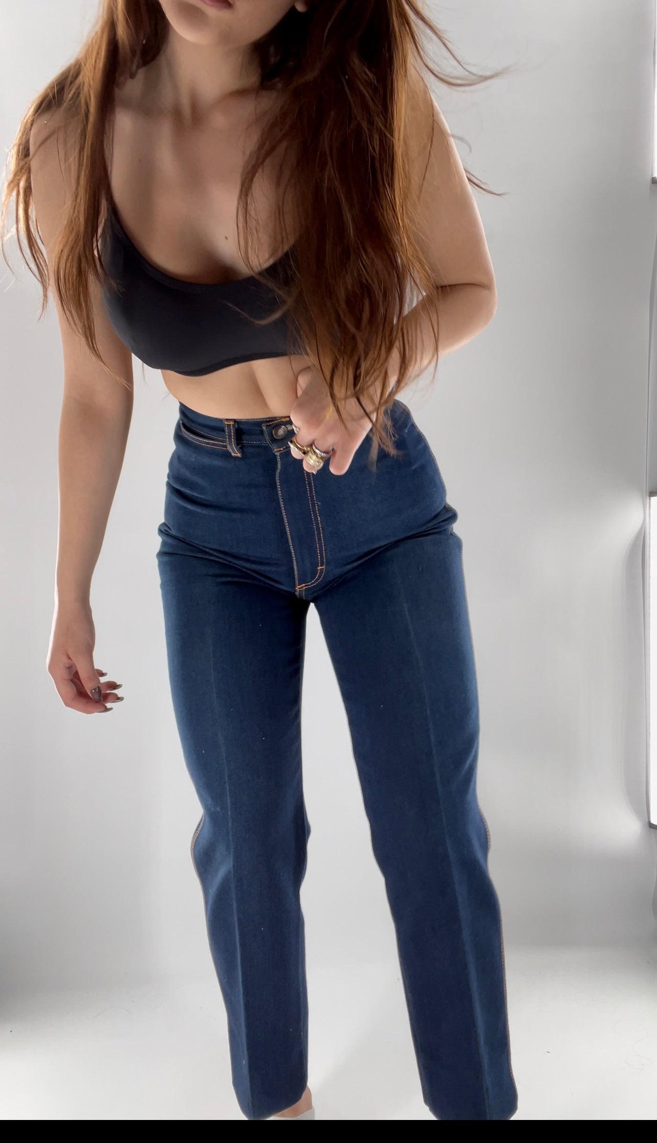 80s Gitano Blue Cotton Jeans (Size 10 Short)
