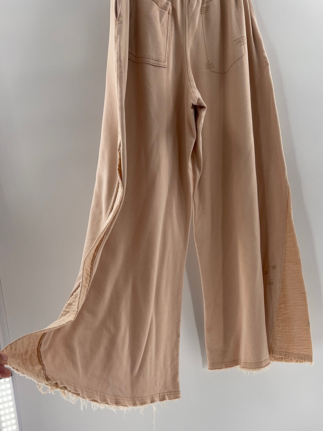 Free People Movement Muted Pink High Waisted Jersey Flare Legs (Small)