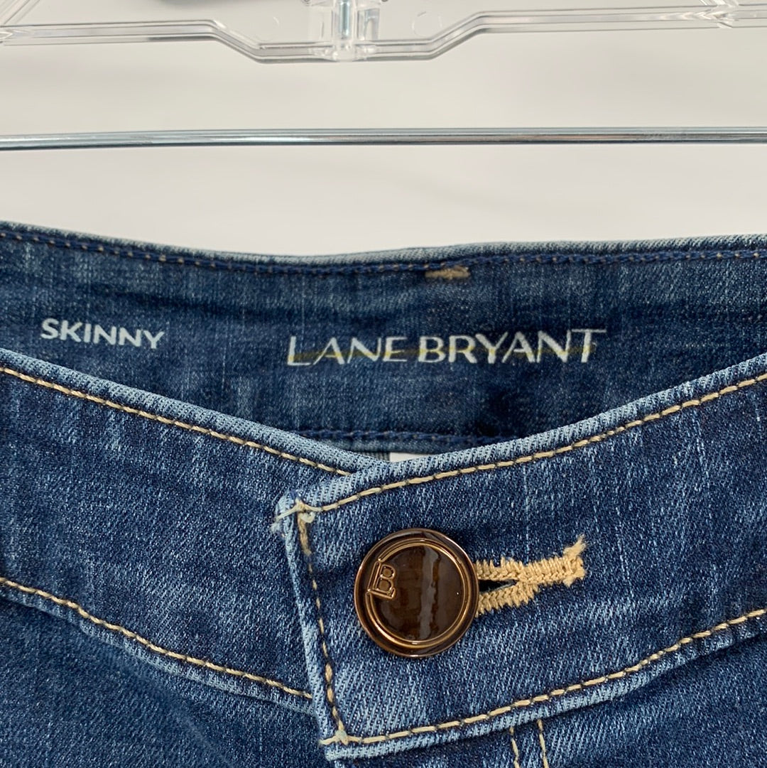 Lane Bryant Skinny Jeans Mild Ripped Jeans (Size 14 Regular)