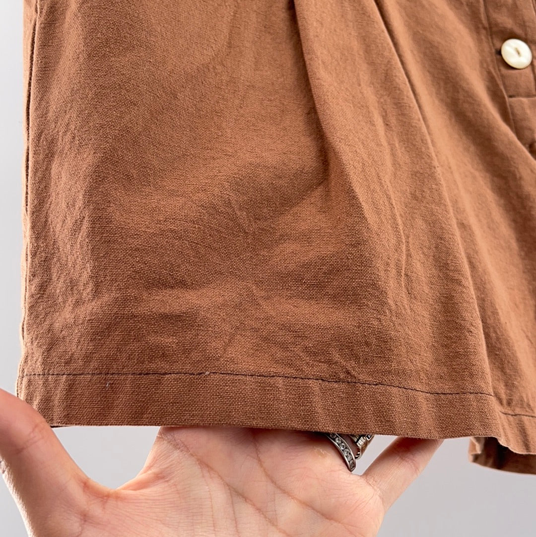Free People - Brick Multi Button Up Pleated Shorts (Size 8)