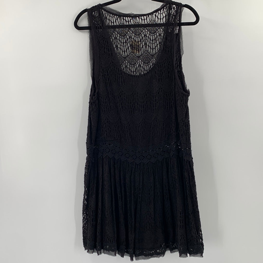 Free People Black Lace Midi (L)