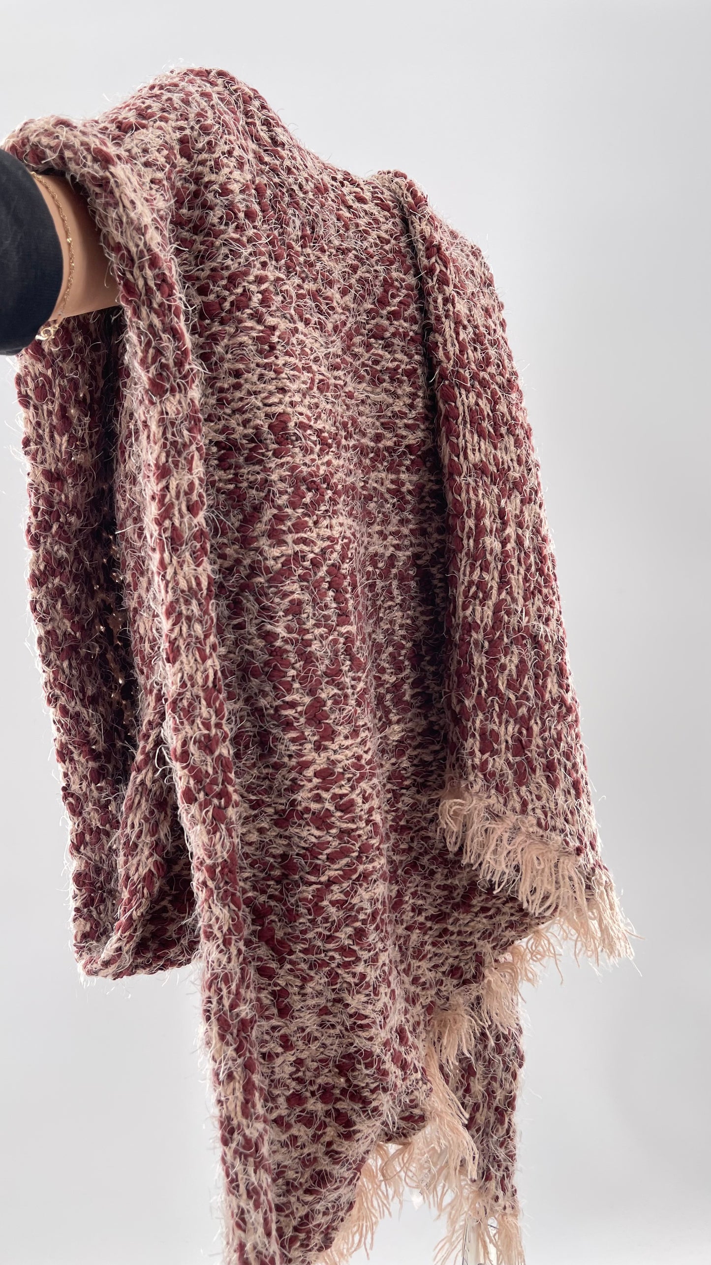 Free People Brick/Blush Knit Scarf