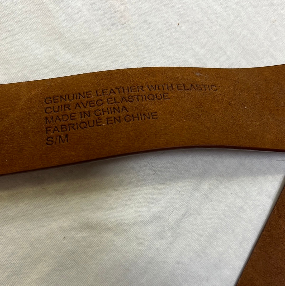 Anthropologie Genuine Leather with Elastic Brown Belt S/M