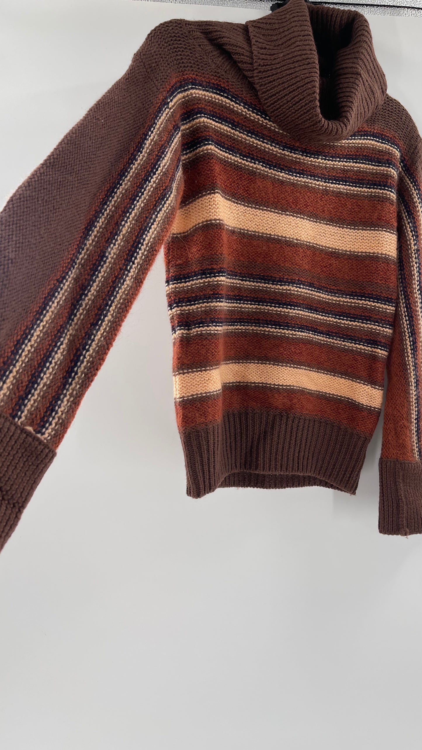 GALMILA Anthropologie Brown Striped Sweater (Medium)