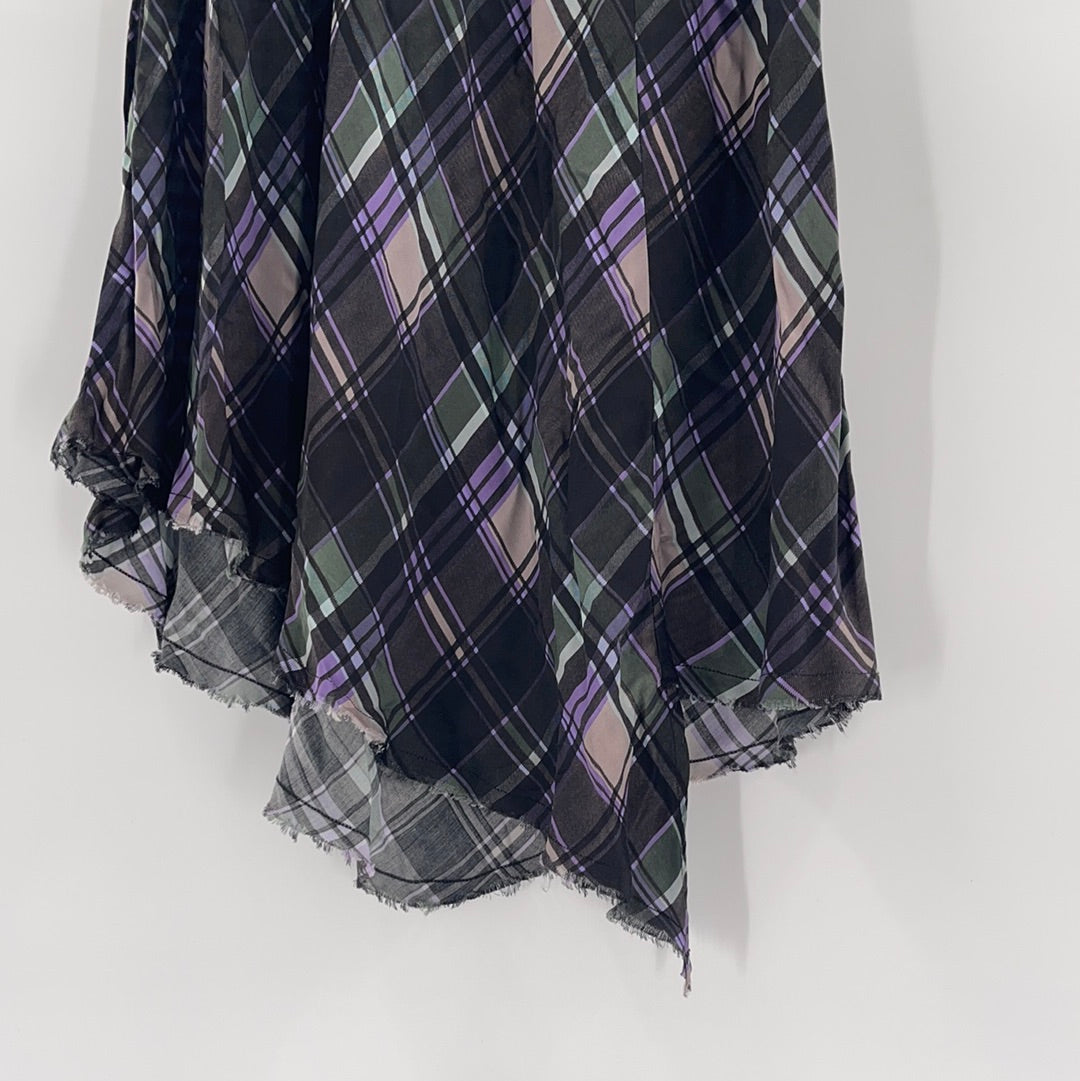 Nation Anthropologie Purple + Green Plaid Skirt (Size Small)