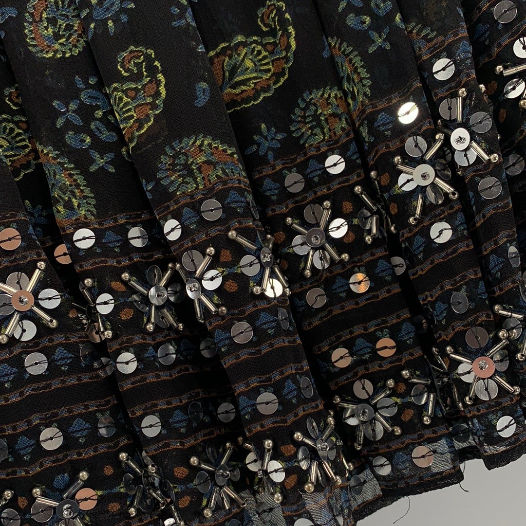Free People Black Patterned Off the Shoulder (S)