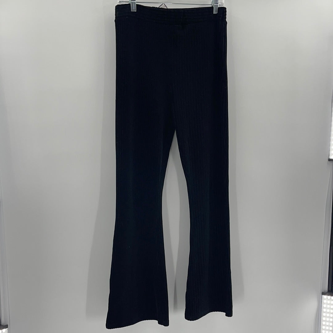 Black Elastic Waist Urban Outfitters Ribbed Velvet / Corduroy Pants (Size Small)