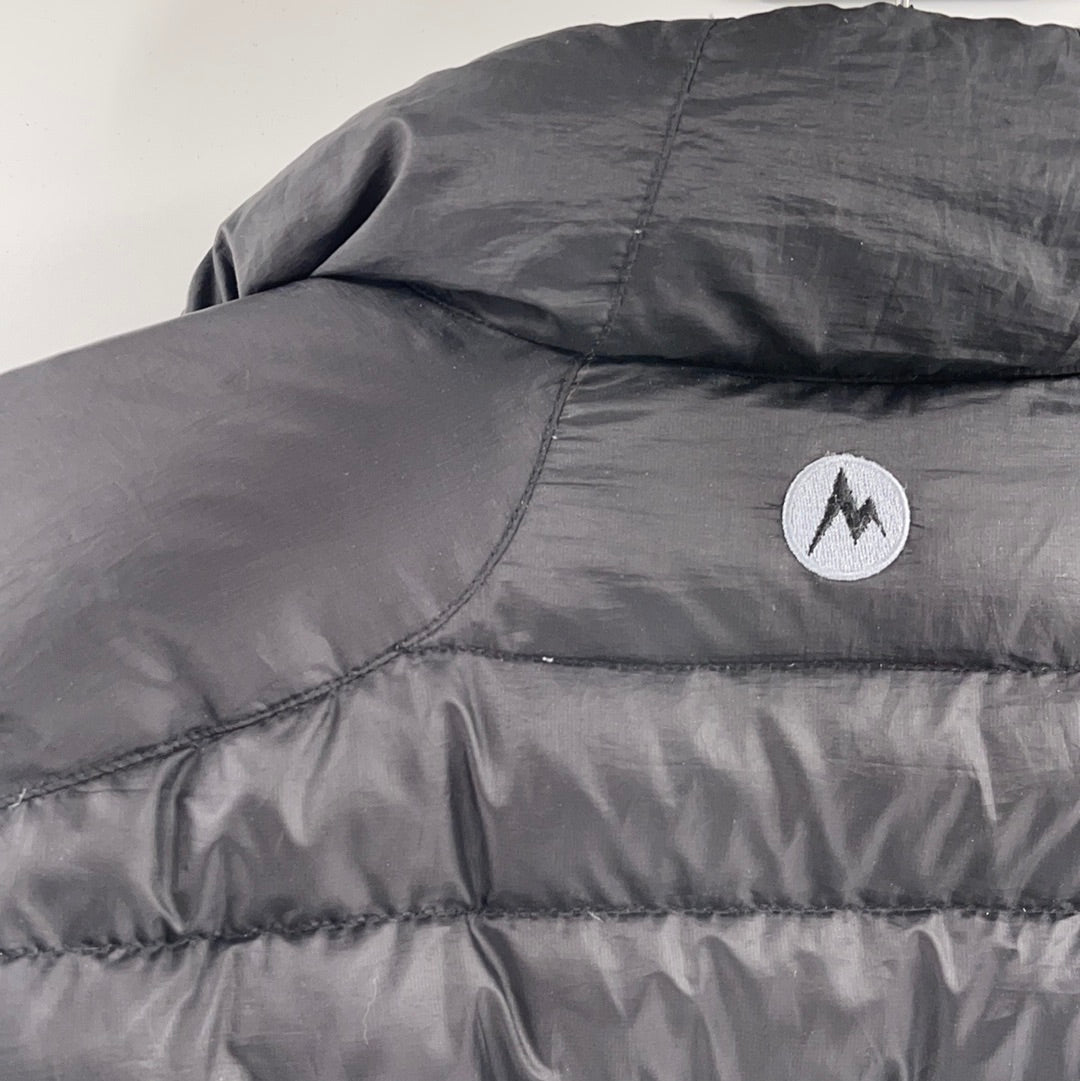 Marmot Black Puffer Jacket Front Zipper (Size M)
