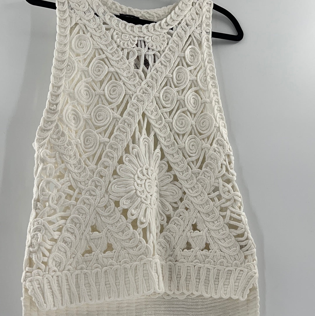 Rebecca Elliot White Knit Tank (S/M)