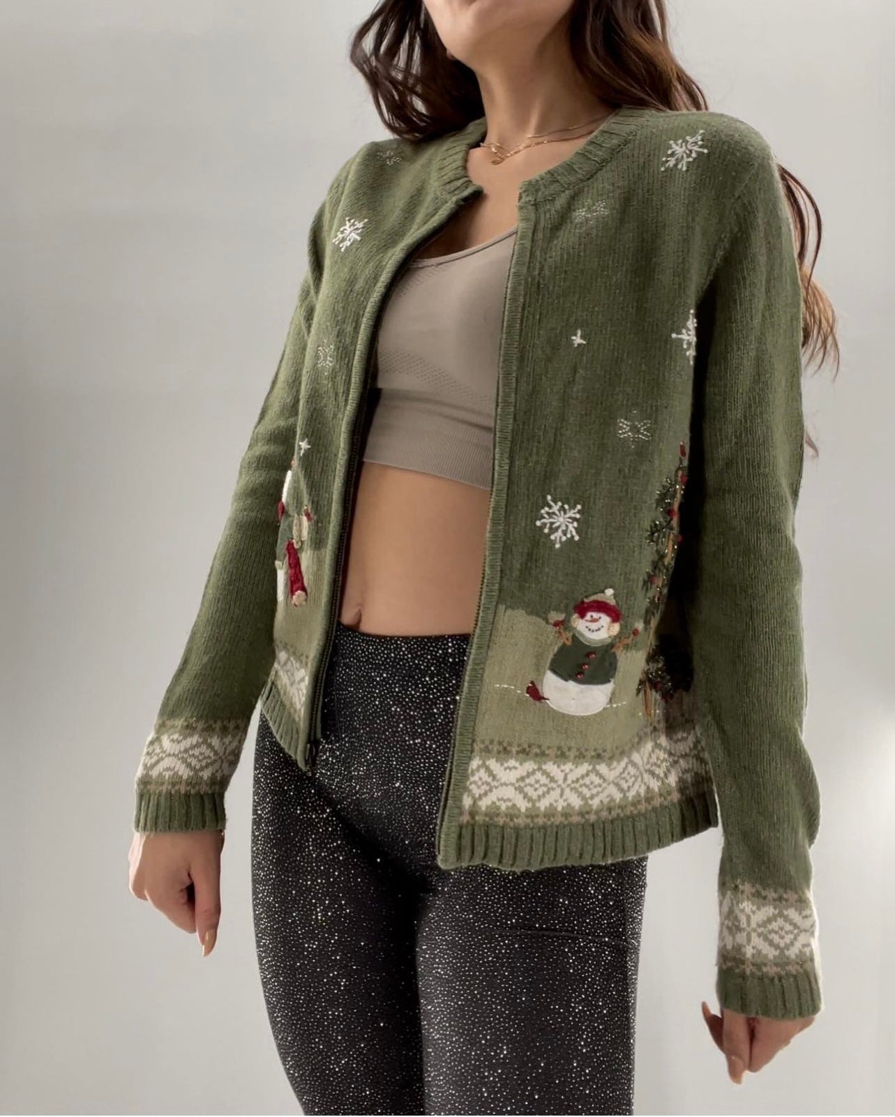 Urban Outfitters Sage Green Christmas/Holiday Sweater (S)