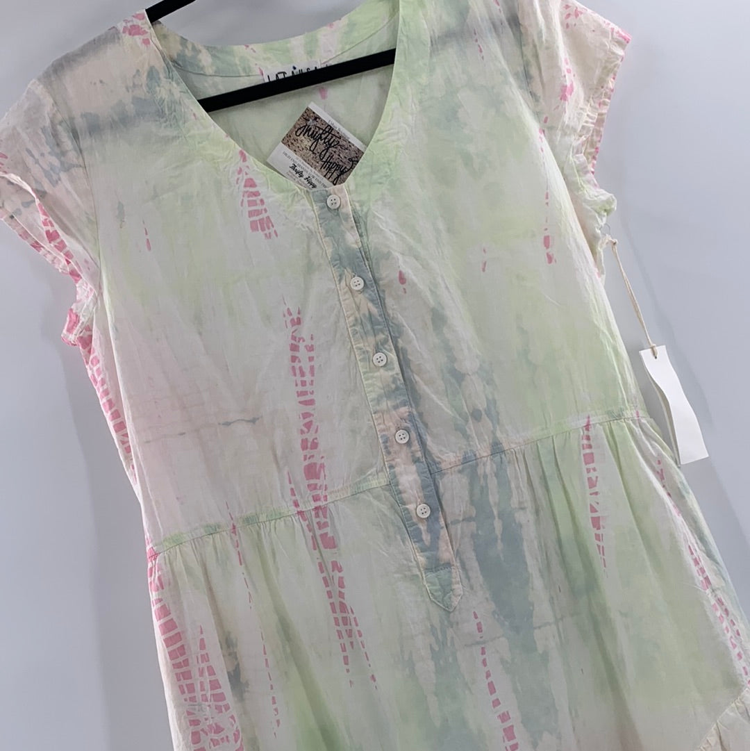 anthropologie tie dye maxi dress Anthropologie Smocked One-Shoulder Tie-Dye Maxi Dress Size XS $349