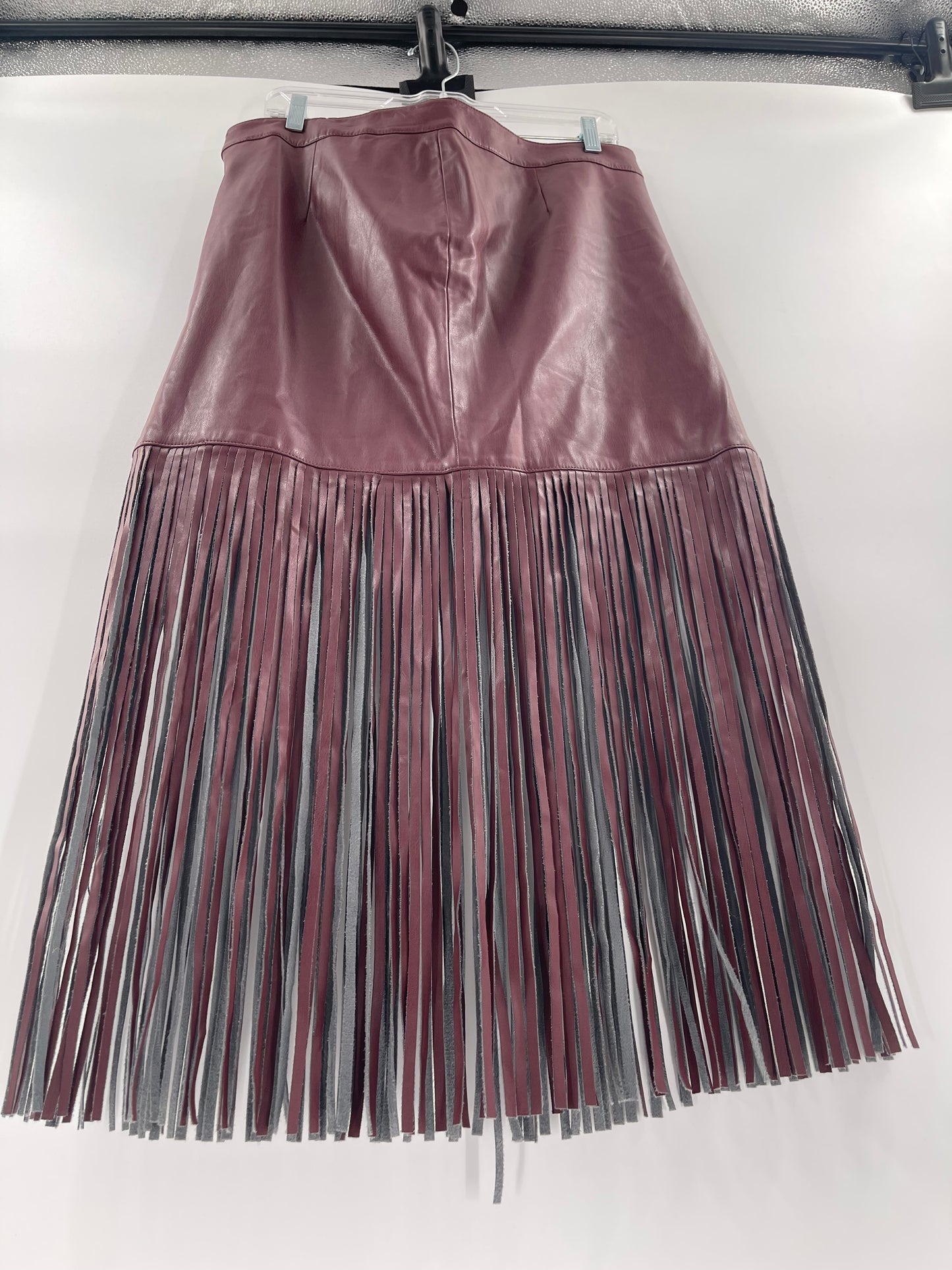Maroon Vintage Kate +Mallory Fringe Hem (Size Large)
