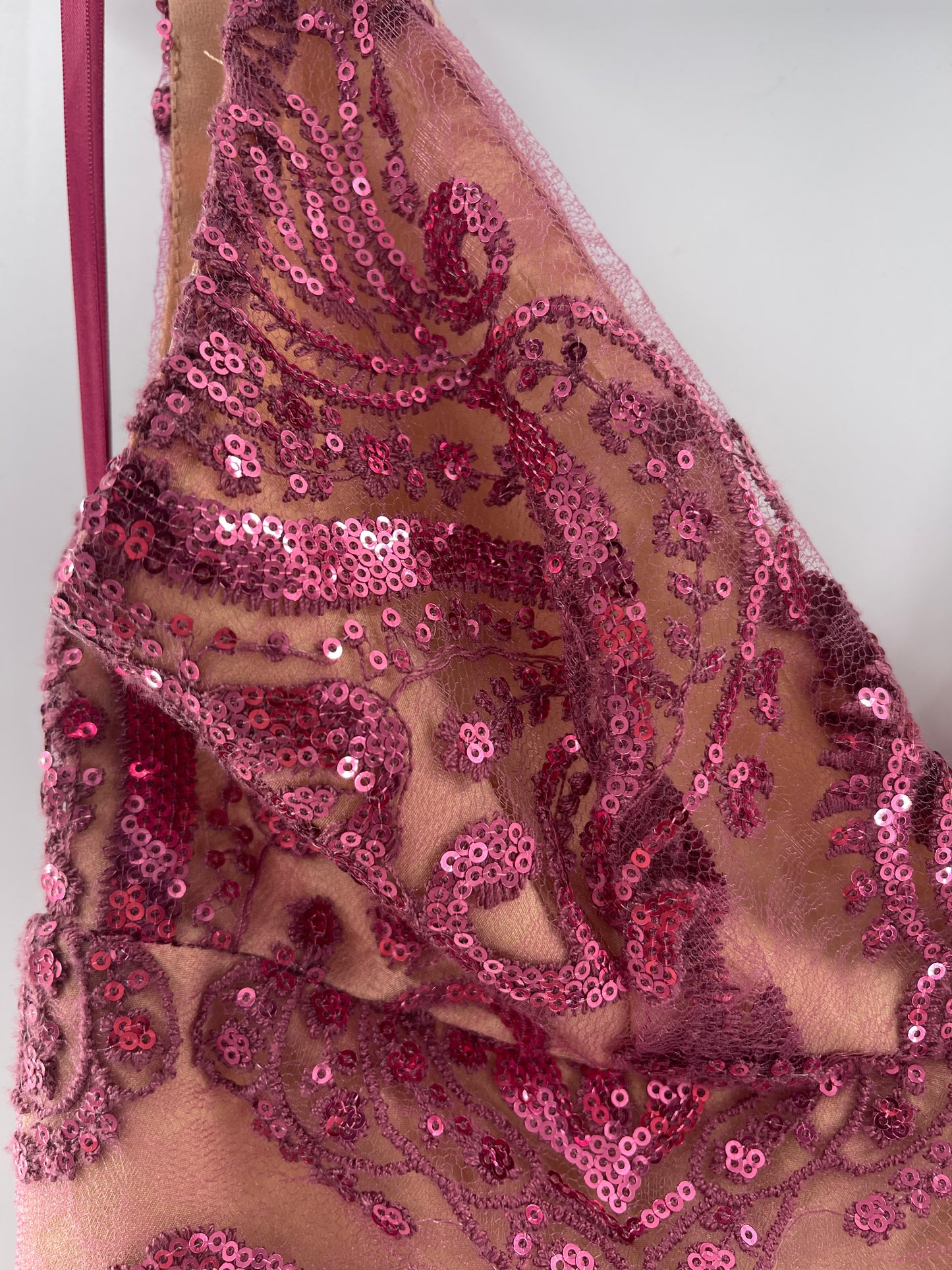 Free People Fuschia Sequin Lace Mini Dress (Sz2)